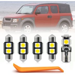 8pcs Interior LED Lights Bulb Kit for Honda Element 2003 2004 2005 2006 2007 2008 2009 2010 2011 Super Bright 6000K White LED Map Dome Lights Interior Light Bulbs Package + Install Tool