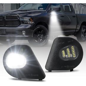 Bestview Puddle Lights for 2010-2018 Dodge Ram 1500 2500 Accessories Towing Mirror Lights Ram 3500 4500 5500 Pickup Trucks,LED Side Under Mirror Puddle LED Lamp Assembly,6000K White（2 pcs）