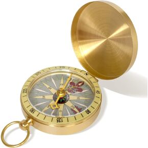 Posinly Vintage Compass for Kids - Pocket-Sized Camping Survival Navigation Tool for Hiking, Hunting, Outdoor Adventures Tool with Accuracy