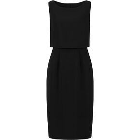 Hobemty Women's Boat Neck Pencil Dresses Sleeveless Funeral Work 2024 Sheath Dress