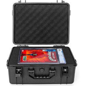 TORIBIO Graded Comic Book Storage Box, Waterproof Hard Case Fits CGC Graded Comic Books, Hard Shell Protection with Customizale Foam Interior