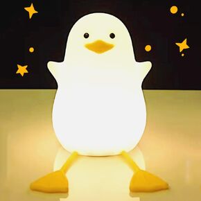 لطيف ضوء الليل النورس للأطفال الحيوان سيليكون الحضانة LED الجدول مصباح الأطفال عكس الضوء غرفة الطفل الديكور السرير اللمس الموقت الجدول شاحن USB الكرتون بطة ضوء الليل in Kuwait