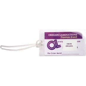 Qty 500 of Each, Luggage Tags Laminating Pouches with Plastic Loops, 5 Mil 2-1/2 x 4-1/4 Slotted
