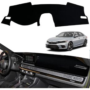 INUBOXES Dashboard Dash Board Cover Mat Pad Carpet Non-Slip Custom Compatible with Honda 11th Civic 2022 2023 Protector Sunshield (Red Trim)