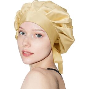 OLESILK Silk Bonnet for Sleeping Women 22 Momme - 100% Mulberry Double Layer Silk, Night Sleep Cap Hair Wrap for Hair Care