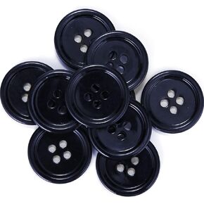 Shell(Dark navy Mother of Pearl) clear special coating button for suits, blazers, coats. dark navy color/2 sizes as 1pack(18pcs shell buttons+12pcs inner buttons)