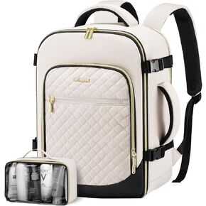 LOVEVOOK Travel Backpack for Women, 15.6in Laptop Backpack TSA Approved Carry on Luggage Personal Item Travel Bag for Business Weekender Hiking, Gray-Pink