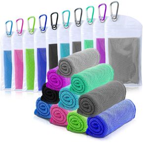 10 عبوات من مناشف التبريد لوجه الرقبة من أمجيكو، مجموعة مناشف ثلج باردة فورية قابلة للتنفس، قطعة قماش للعرق البارد للصالة الرياضية، واليوجا، والجولف، والشاطئ، والسفر، والتخييم، والجري، والرياضة، والطقس الحار in Kuwait