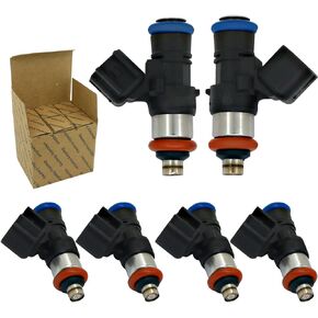 Fuel Injectors Compatible with Ford Escape 2009-2012, Fusion 2010-2012, Mazda Tribute 2009-2011, Mercury Mariner 2009-2011, Milan 2010 2011 3.0L V6 Replace 0280158189, FJ998, 822-11217 Set of 6