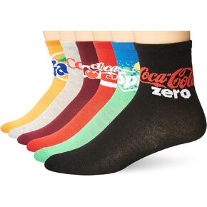Coca-Cola Unisex-Adult ,Coca-Cola 6 Pack Crew Vending Machine Box, Assorted Multi, Fits Sock Size 9-11 Fits Shoe Size 4-10.5