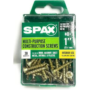 SPAX No. 8 x 1 in. L Phillips/Square Flat Head Multi-Purpose Screws 30 pk