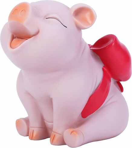 حصالة على شكل خنزير مع عقدة زرقاء على شكل فيونكة، حصالة عملات معدنية على شكل خنزير جميل من H&W، حصالة نقود إبداعية مقاومة للكسر، يمكنها تخزين 1000 عملة معدنية in Kuwait