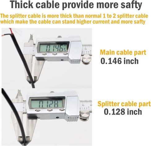 exgoofit DC Power 1 Female to 2 Male Splitter Cable, 2 Pack Pure Copper 5.5mm x 2.1mm DC Power Supply Splitter Cord for Led Strip, CCTV Suvelliance System in Kuwait