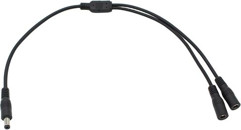 exgoofit DC Power 1 Female to 2 Male Splitter Cable, 2 Pack Pure Copper 5.5mm x 2.1mm DC Power Supply Splitter Cord for Led Strip, CCTV Suvelliance System in Kuwait