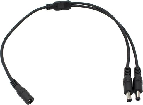 exgoofit DC Power 1 Female to 2 Male Splitter Cable, 2 Pack Pure Copper 5.5mm x 2.1mm DC Power Supply Splitter Cord for Led Strip, CCTV Suvelliance System in Saudi Arabia
