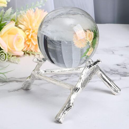 PATIKIL Crystal Ball Stand, Sphere Display Stand Photography Props for 50 to 70mm Crystal Balls Ornament Rack Holder Metal Base Tree Tripod, Golden in Saudi Arabia