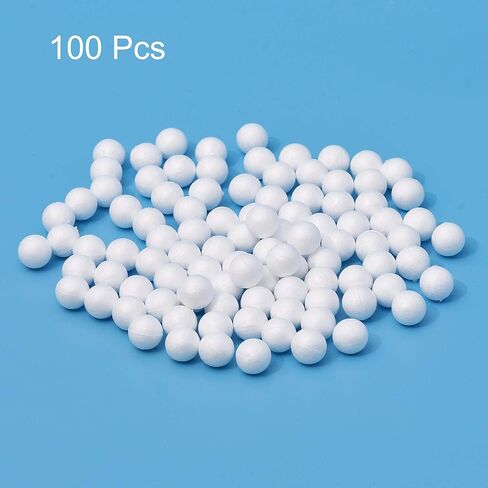 uxcell 100Pcs 0.8" White Polystyrene Foam Balls Smooth Round Solid Ball for Crafts, Art, DIY, Household, Party Decorations in Saudi Arabia