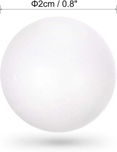 uxcell 100Pcs 0.8" White Polystyrene Foam Balls Smooth Round Solid Ball for Crafts, Art, DIY, Household, Party Decorations in Saudi Arabia