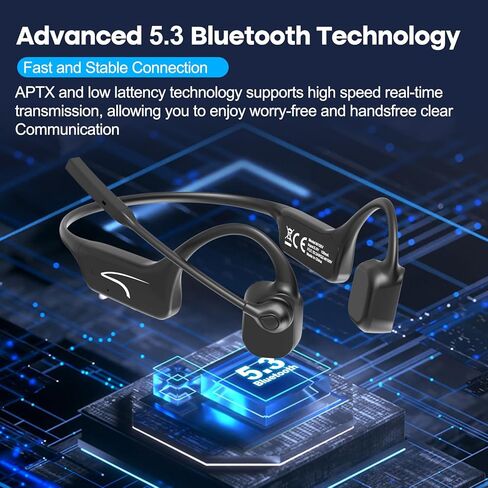 سماعة رأس لاسلكية من MAIRDI مع ميكروفون بوم، سماعة رأس بلوتوث مفتوحة الأذن مع ميكروفون AI لإلغاء الضوضاء، سماعة رأس لاسلكية للعمل المكتبي والقيادة الرياضية والجري وركوب الدراجات in Kuwait