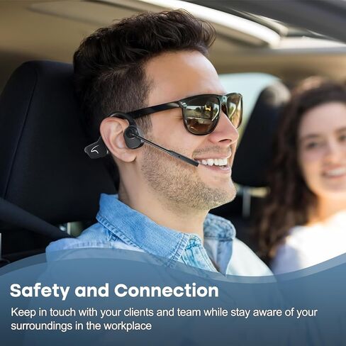 سماعة رأس لاسلكية من MAIRDI مع ميكروفون بوم، سماعة رأس بلوتوث مفتوحة الأذن مع ميكروفون AI لإلغاء الضوضاء، سماعة رأس لاسلكية للعمل المكتبي والقيادة الرياضية والجري وركوب الدراجات in Kuwait