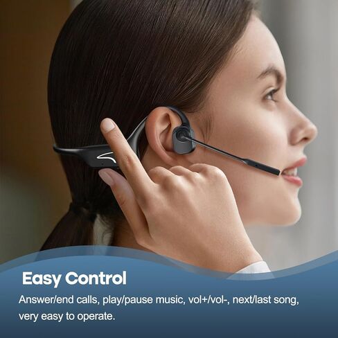 سماعة رأس لاسلكية من MAIRDI مع ميكروفون بوم، سماعة رأس بلوتوث مفتوحة الأذن مع ميكروفون AI لإلغاء الضوضاء، سماعة رأس لاسلكية للعمل المكتبي والقيادة الرياضية والجري وركوب الدراجات in Kuwait