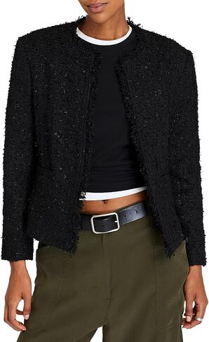 Club Monaco Women's Collarless Boucle Fringe Jacket in Saudi Arabia