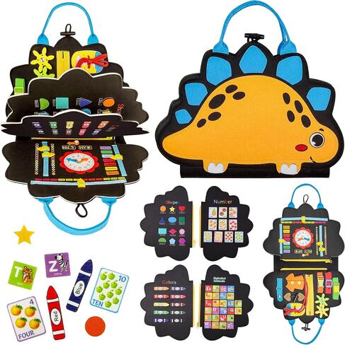 Montessori Busy Board for Toddlers - Reduce Screen Time, Fine Motor Skills, Educational Development, Travel Toy for Planes & Cars, Gifts for Boys and Girls, Quiet Book - Panda in Saudi Arabia