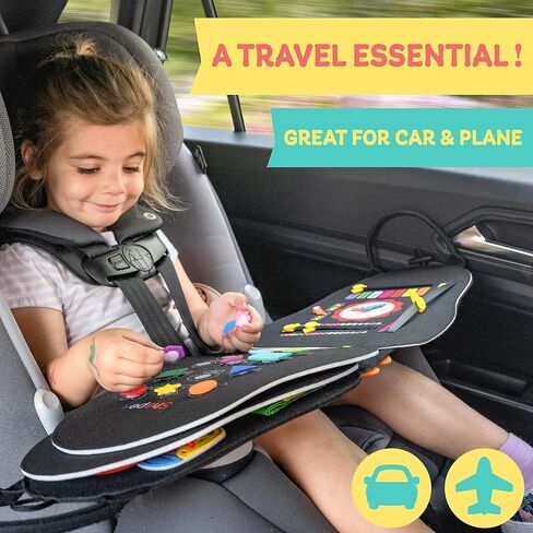Montessori Busy Board for Toddlers - Reduce Screen Time, Fine Motor Skills, Educational Development, Travel Toy for Planes & Cars, Gifts for Boys and Girls, Quiet Book - Panda in Saudi Arabia