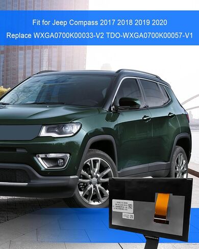 شاشة Uconnect تعمل باللمس 7 بوصة شاشة LCD ملاحة راديو مناسبة لسيارة Jeep Compass 2017 2018 2019 2020، شاشة LCD رقمية استبدال TDO-WXGA0700K00033-V2 TDO-WXGA0700K00057-V1 in Kuwait