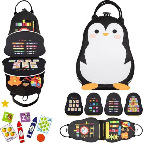 Montessori Busy Board for Toddlers - Reduce Screen Time, Fine Motor Skills, Educational Development, Travel Toy for Planes & Cars, Gifts for Boys and Girls, Quiet Book - Panda in Saudi Arabia