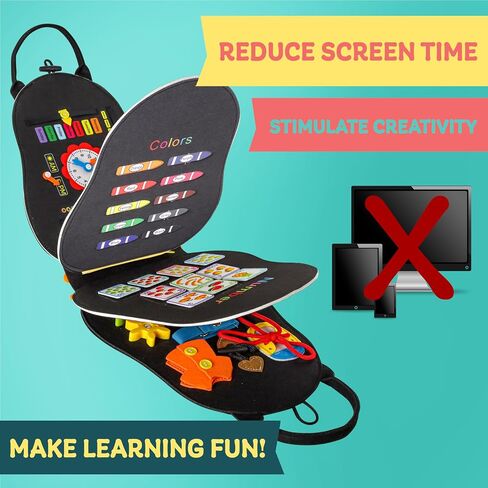 Montessori Busy Board for Toddlers - Reduce Screen Time, Fine Motor Skills, Educational Development, Travel Toy for Planes & Cars, Gifts for Boys and Girls, Quiet Book - Panda in Saudi Arabia