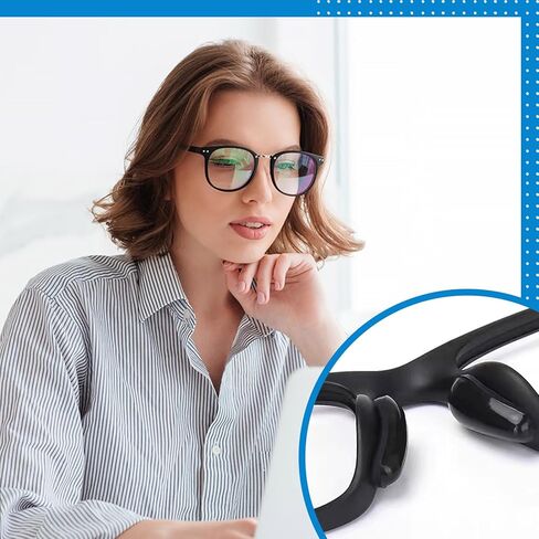 وسادات أنف لاصقة لنظارات العين، مقابض أنف مضادة للانزلاق للنظارات مع وسادة هوائية، واقي أنف النظارات الشمسية، وسادات جسر أنف النظارات للإطارات البلاستيكية (6 أزواج، أسود) in Kuwait
