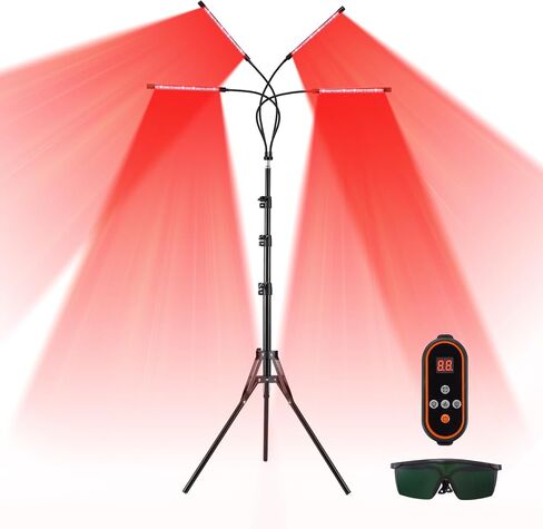 مصباح العلاج بالضوء الأحمر 72 وات من NIVIOP، علاج بالضوء الأحمر مع حامل، ضوء أحمر 660 نانومتر 850 نانومتر بالقرب من جهاز العلاج بالأشعة تحت الحمراء، مع 5 أوضاع، نبض، إعداد الوقت للجسم والوجه in Kuwait