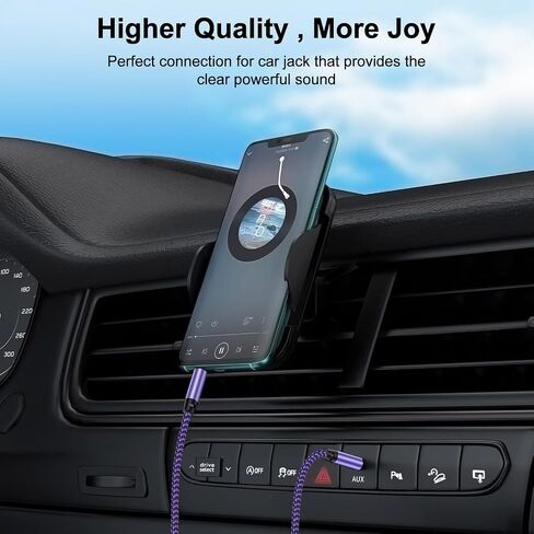3.5mm Headphone Extension Cable, 4 Pole Hi-Fi Sound Stereo Aux Extender Cord Nylon Braided Auxiliary Male to Female Audio Cable for Headset iPhone iPad Smartphones Tablets & More 3.5mm Enabled Devices in Saudi Arabia