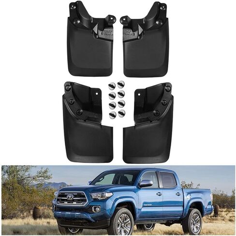Kiwi Master Mud Flaps Compatible with 2016-2023 Toyota Tacoma Accessories Heavy Duty Front & Rear Mud Guards (with OEM Fender Flares, NOT fits SR) in Saudi Arabia