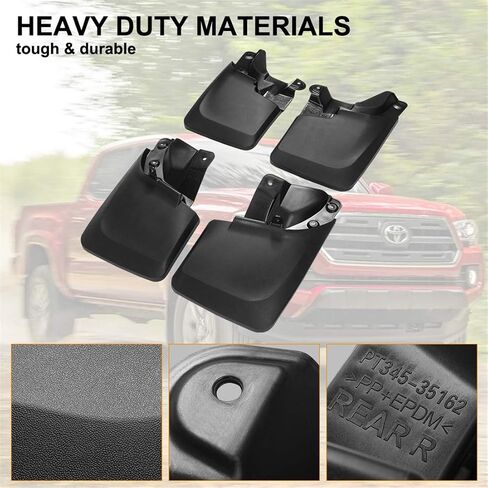 Kiwi Master Mud Flaps Compatible with 2016-2023 Toyota Tacoma Accessories Heavy Duty Front & Rear Mud Guards (with OEM Fender Flares, NOT fits SR) in Saudi Arabia