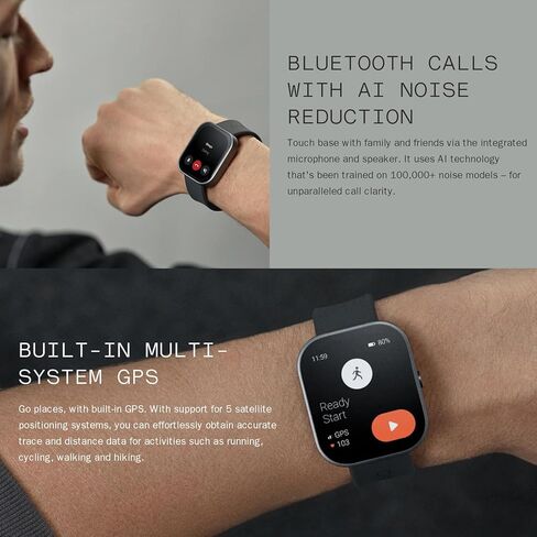 Watch PRO Smart Watch with Bluetooth Call, 1.96" Smartwatch for Men Women IP68 Waterproof, Fitness Tracker 100 Sport Modes with Heart Rate Monitor for iOS Android Black in Kuwait