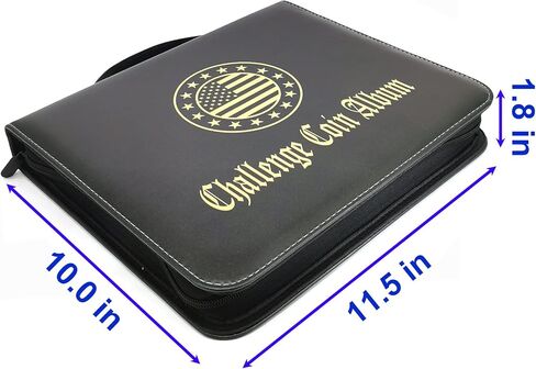 120 جيبًا لألبوم عرض العملات المعدنية، حامل مجموعة عملات عسكرية كبيرة، كتاب تخزين جلدي مع سحاب ومقبض للدولار الفضي الذهبي، البنسات، الأرباع، مجموعة الطوابع in Kuwait