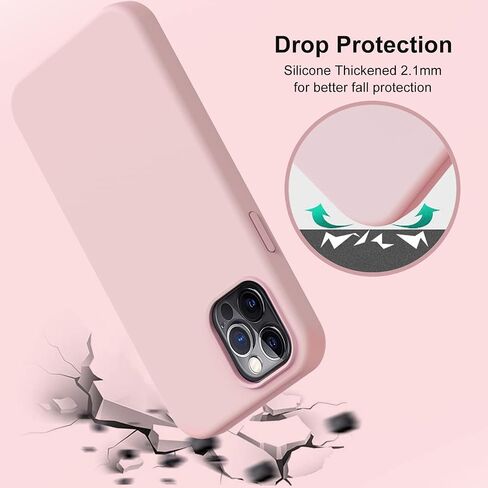 LOVE 3000 Compatible with iPhone 12 Pro Max Phone Case | Thickening 2.1 MM Liquid Silicone | Anti-Scratch Microfiber Lining | Full-Body Duty Heavy Protection Case for Men, Black in Saudi Arabia