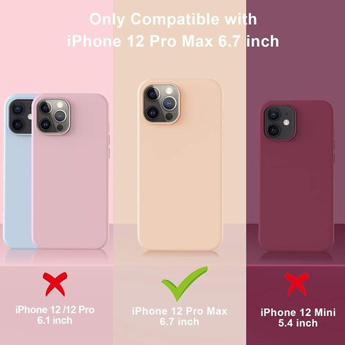 LOVE 3000 Compatible with iPhone 12 Pro Max Phone Case | Thickening 2.1 MM Liquid Silicone | Anti-Scratch Microfiber Lining | Full-Body Duty Heavy Protection Case for Men, Black in Saudi Arabia