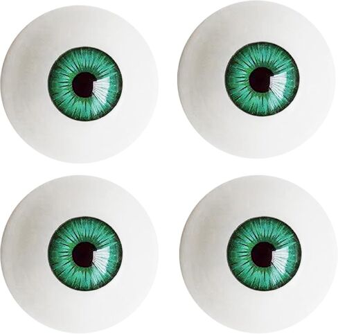 Realistic Acrylic Eyeball, 2 Pairs Plastic Hollow Eyeball, 30mm Diameter Half Round Fake Eyes for Halloween Party Decor Art Dolls Props, Green in Saudi Arabia