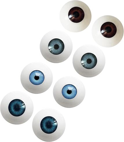 Realistic Acrylic Eyeball, 2 Pairs Plastic Hollow Eyeball, 30mm Diameter Half Round Fake Eyes for Halloween Party Decor Art Dolls Props, Green in Saudi Arabia
