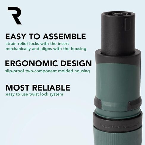 Neutrik NL4FXX-W-S 8 Pack 4-Pole speakON Cable Connector, Green Bushing Screw Terminal Assembly, Loud Speaker Audio, for Cable Diameters 6 to 12mm in Kuwait