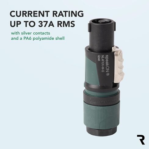 Neutrik NL4FXX-W-S 8 Pack 4-Pole speakON Cable Connector, Green Bushing Screw Terminal Assembly, Loud Speaker Audio, for Cable Diameters 6 to 12mm in Kuwait