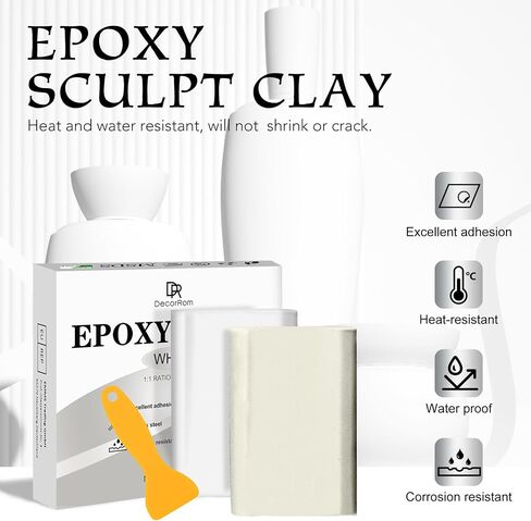 Epoxy Putty - 8oz / 227g Pool Putty, 2 in 1 Underwater or above Fast Repair, Fix Leaks, Cracks, Filling, Sculpting - 2 Part Epoxy Sculpt Clay for Metal, Tile, Concrete, Plastic, Ceramics (Black) in Saudi Arabia