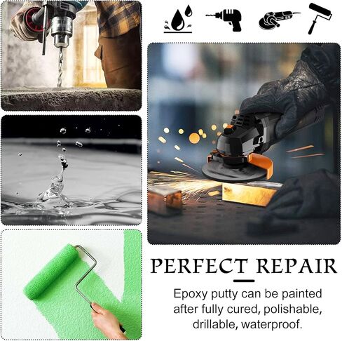 Epoxy Putty - 8oz / 227g Pool Putty, 2 in 1 Underwater or above Fast Repair, Fix Leaks, Cracks, Filling, Sculpting - 2 Part Epoxy Sculpt Clay for Metal, Tile, Concrete, Plastic, Ceramics (Black) in Saudi Arabia