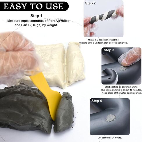 Epoxy Putty - 8oz / 227g Pool Putty, 2 in 1 Underwater or above Fast Repair, Fix Leaks, Cracks, Filling, Sculpting - 2 Part Epoxy Sculpt Clay for Metal, Tile, Concrete, Plastic, Ceramics (Black) in Saudi Arabia