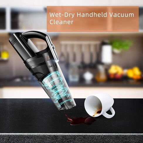 Handheld Vacuum Cordless, Car Vacuum Cleaner with 9.5KPA Suction/LED, Low-Noise Fast Charging USB Mini Rechargeable Vacuum Cleaner Wireless with 2 Filters for Car/Home/Pet Hair in Saudi Arabia