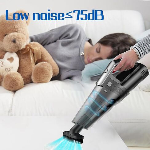 Handheld Vacuum Cordless, Car Vacuum Cleaner with 9.5KPA Suction/LED, Low-Noise Fast Charging USB Mini Rechargeable Vacuum Cleaner Wireless with 2 Filters for Car/Home/Pet Hair in Saudi Arabia