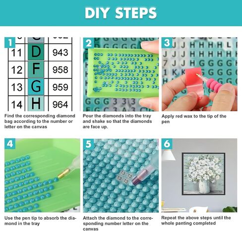 maxbye مجموعات الفن الماس الزهور البيضاء للبالغين، DIY أنيقة زهرة كاملة جولة الحفر الماس لوحات فنية، الفنون والحرف الماس مجموعات الطلاء لديكور جدار المنزل 12x12 بوصة in Saudi Arabia